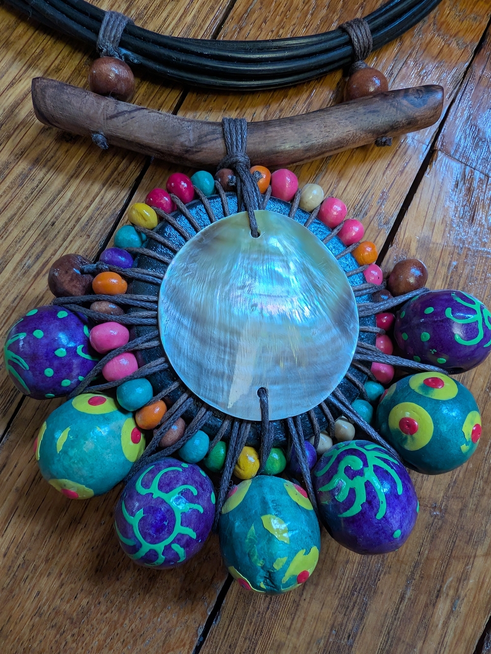Boho Multicolor Shell and Bead Hanging Accent - Home Accents